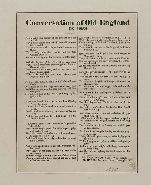 Conversation Of Old England In 1854 Patriotism English Ballads jamie-kreiner-ucla-department-of-history