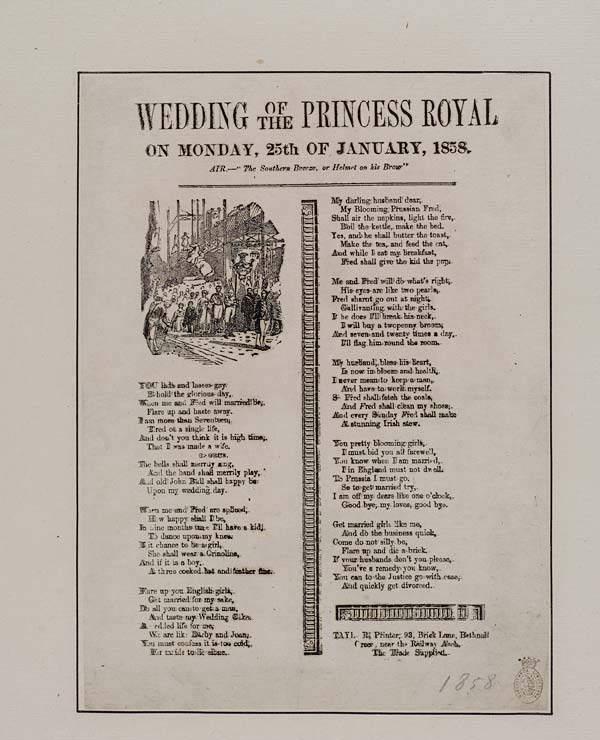 (127) Wedding of the princess royal on Monday, 25th of January, 1858