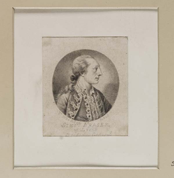 (547) Blaikie.SNPG.3.14 - Colonel Archibald Campbell Fraser (1736- 1815) 

Small oval portrait of Archibald Fraser, though handwritten on paper "Simon Fraaser of Lovat Brigadier General"