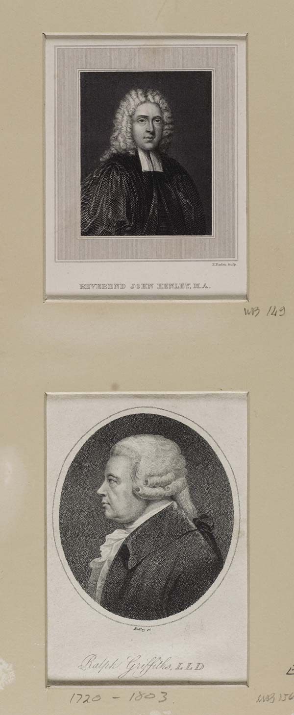 (552) Blaikie.SNPG.3.19 - Reverend John (Orator) HENLEY (1692- 1756) and Ralph Griffiths LLD (1720- 1803)