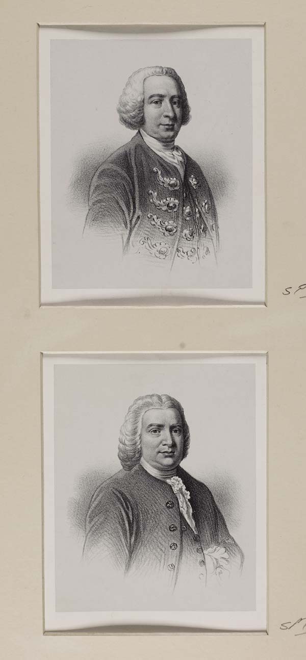 (607) Blaikie.SNPG.5.7 - Charles Stewart, 4th Earl of Traquair (c. 1660-1741) with the 3rd Earl of Traquair

Separate portraits of the 3rd and 4th Earls of Traquair, both with short white wigs, dressed in coats with frilly white collars, both in middle-age