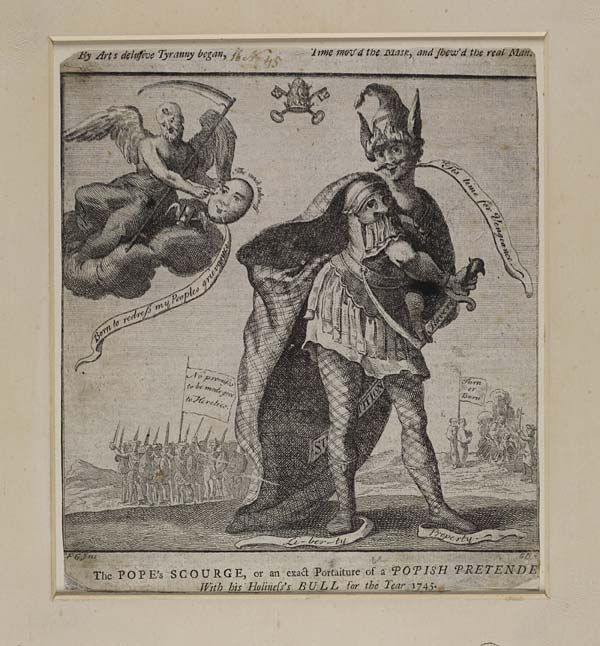 (684) Blaikie.SNPG.9.18 - Popes Scourge, or an exact Portraiture of a Popish Pretende with his Holiness's Bull for the Year 1745.