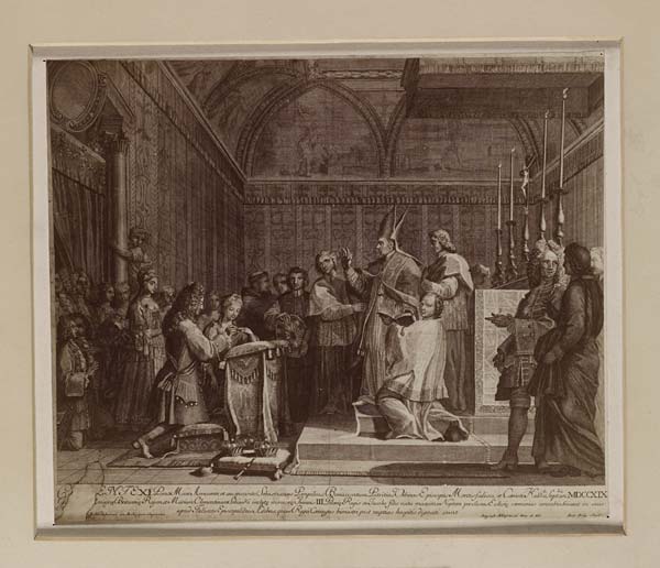 (82) Blaikie.SNPG.13.2 B - Scene in a church for marriage of Prince James and Maria Clementina,