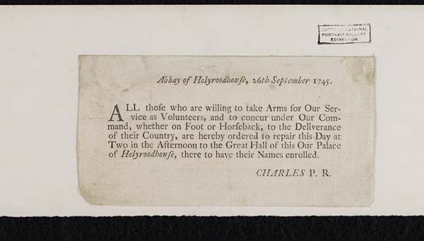 (191) Blaikie.SNPG.18.15 - Abbey of Holyroodhouse, 26th September 1745.