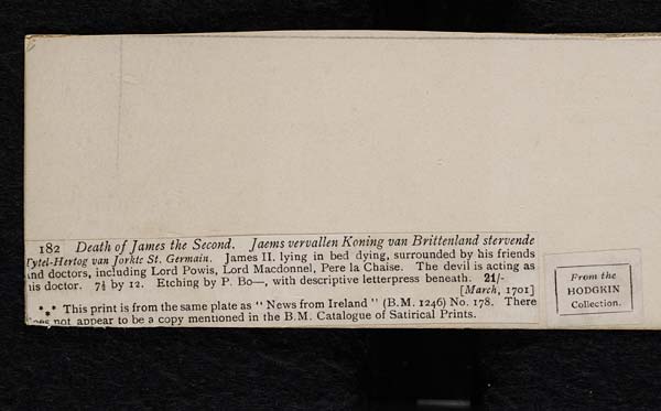 (519) Blaikie.SNPG.24.78 - Catalogue entry for a print of the death of James II