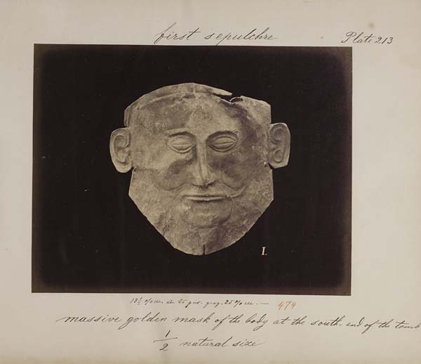 Photograph of the mask of 'Agamemnon', 1878 - Acc.12973/9 Plate 213