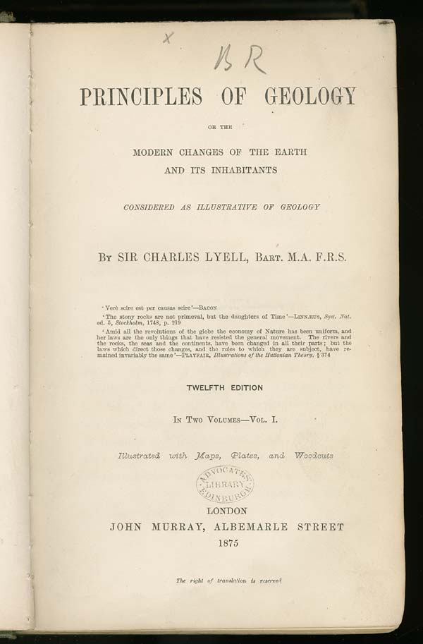 Selected pages from Sir Charles Lyell's 'Principles of Geology', 1830-33 - x.1449.h