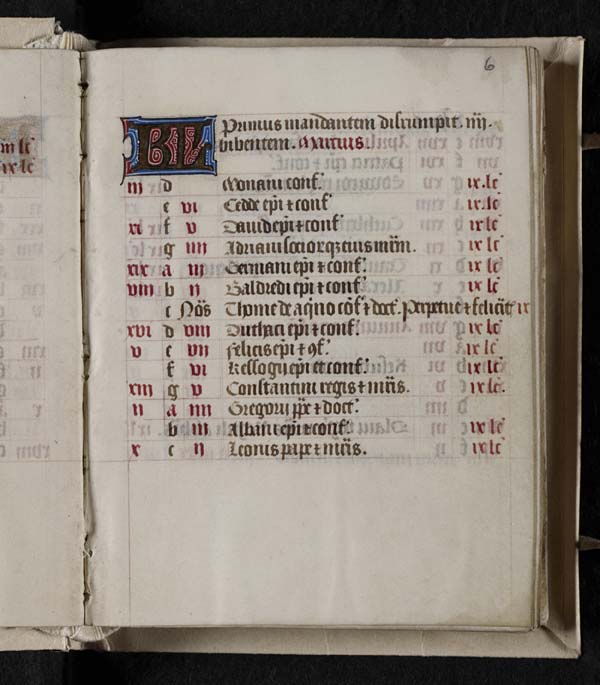 (17) folio 6 recto - Calendar - March