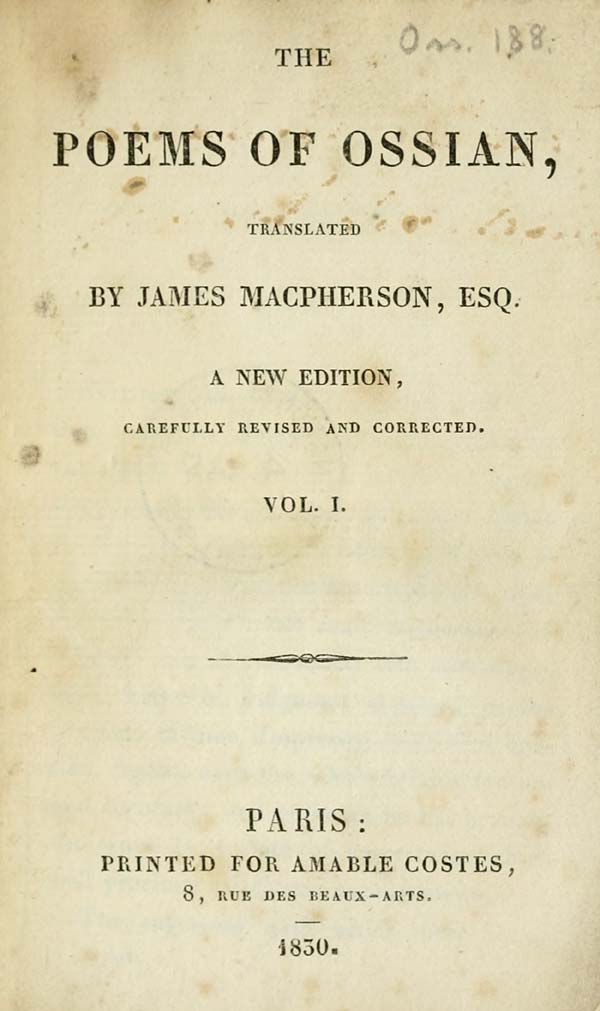 (3) Ossian Collection > Poems of Ossian Early Gaelic Book