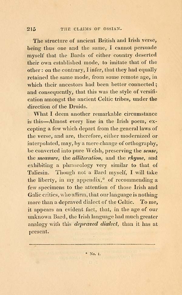 (222) - Ossian Collection > Claims Of Ossian Examined And Appreciated 