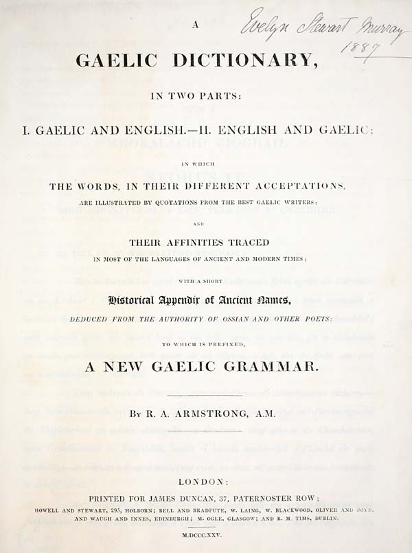 (9) - Blair Collection > Gaelic dictionary, in two parts - Early Gaelic ...