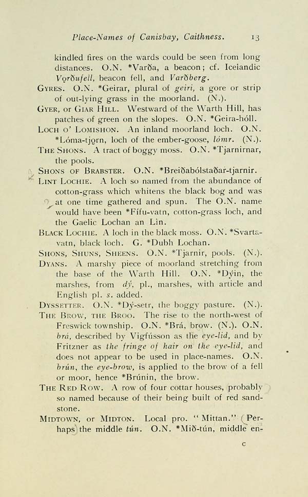 (17) Hew Morrison Collection > Placenames of Canisbay, Caithness
