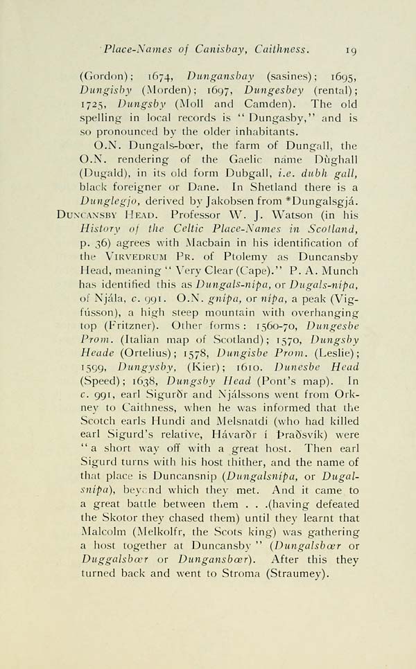 (23) Hew Morrison Collection > Placenames of Canisbay, Caithness