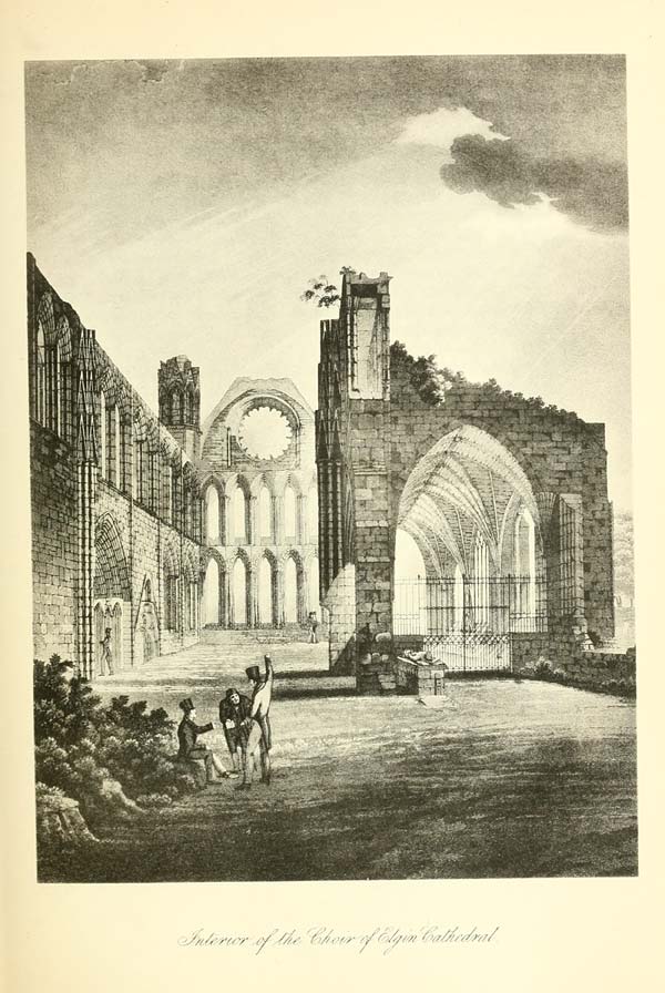 (189) Illustrated plate - Interior of the Choir of Elgin Cathedral