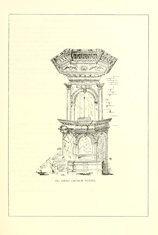 (351) Illustrated plate - St. Giles Church pulpit