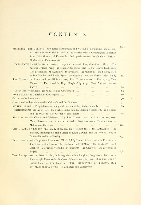 (19) [Page xiii] - Contents - New Spalding Club > Thanage of Fermartyn ...