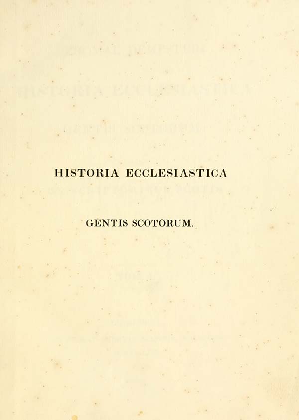 (11) Half title page - Historia ecclesiastica gentis scotorum