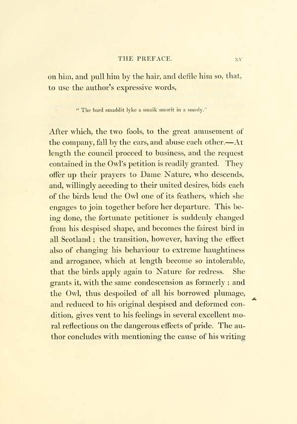 (35) Page xv Bannatyne Club > Buke of the Howlat Publications by