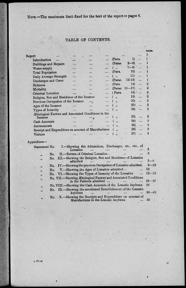 (3) Table of contents - 