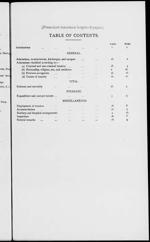 (7) Table of contents - 