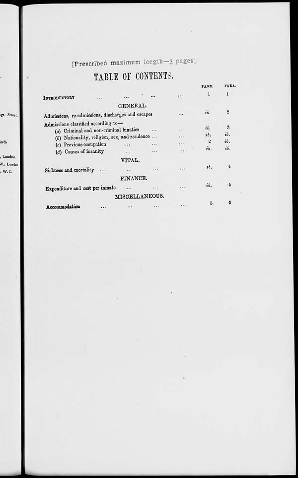 (7) Table of contents - 