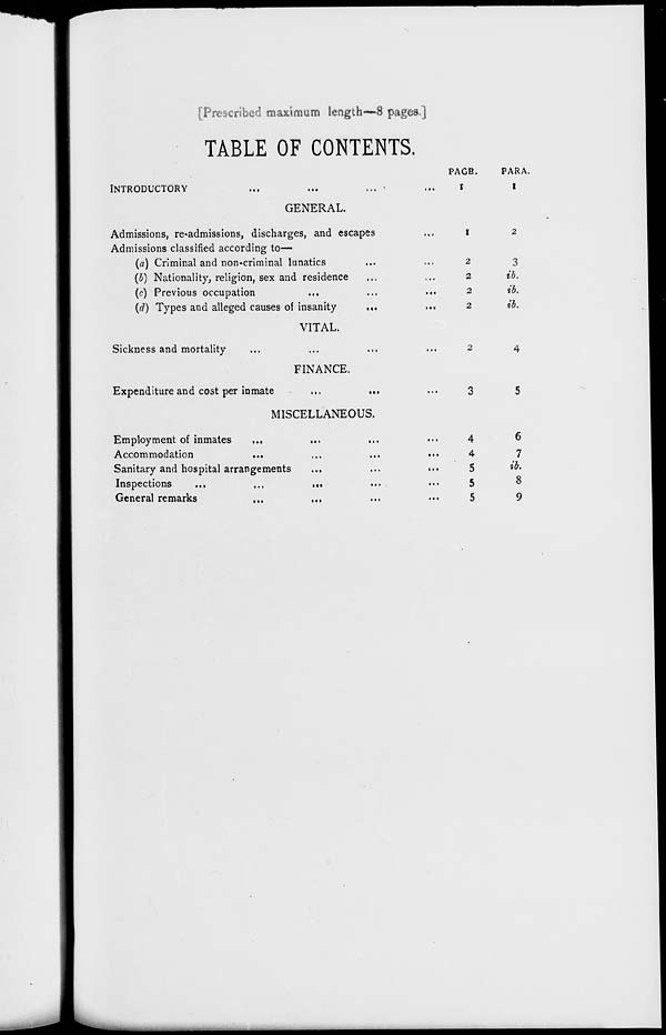 (7) Table of contents - 