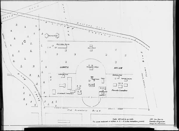 (28) Foldout open - [Plan of Rangoon Lunatic Asylum]