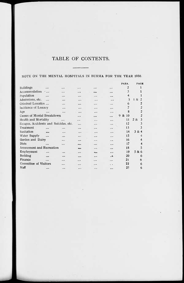 (5) Table of contents - 