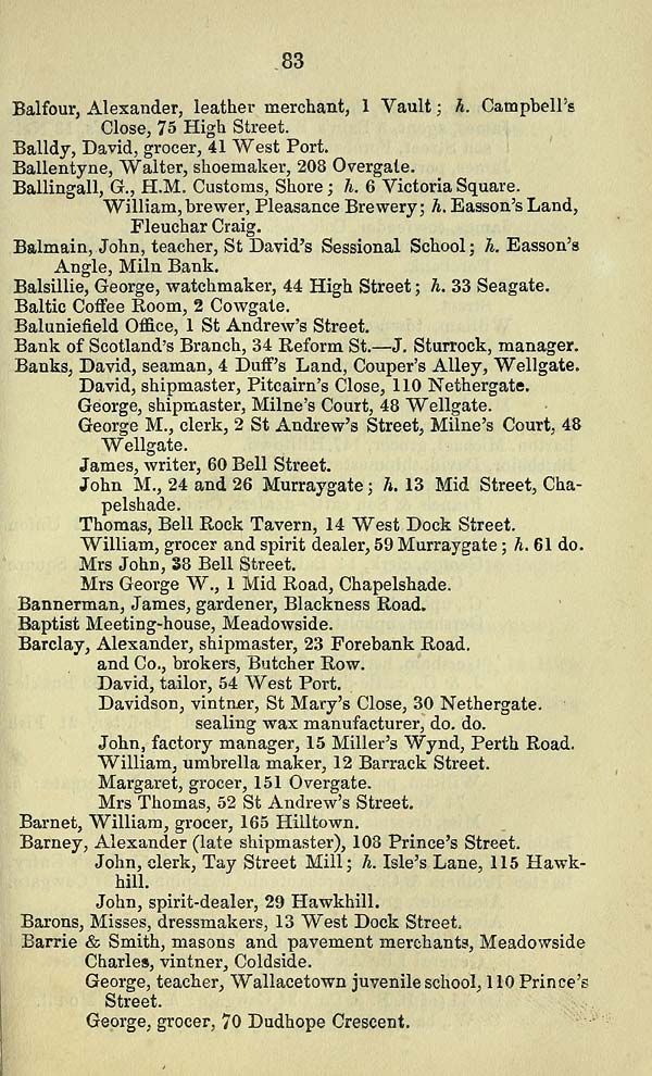 (97) Towns > Dundee > 18461872 Post Office Dundee directory > 1846