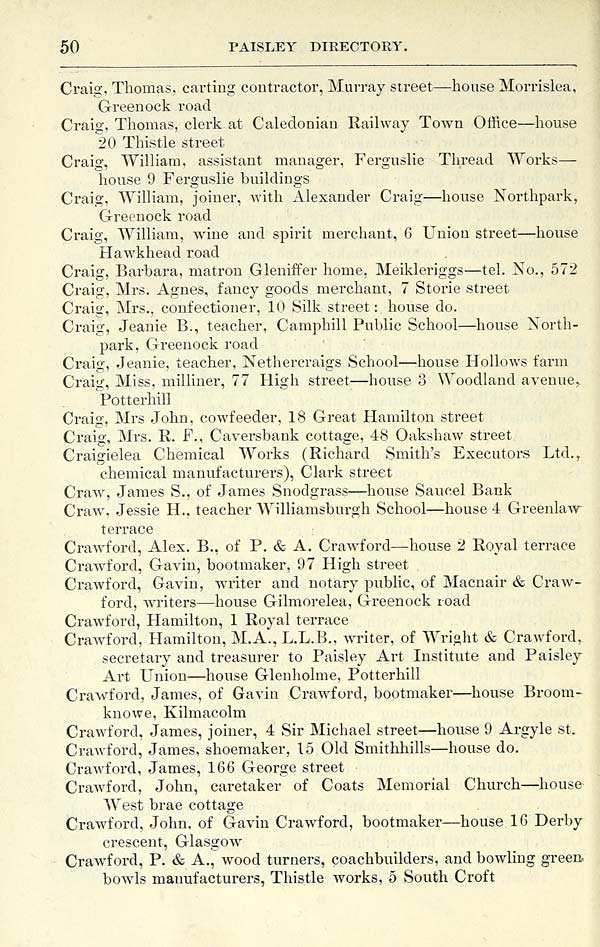 (58) - Towns > Paisley > 1884-1912 - Paisley directory and general ...