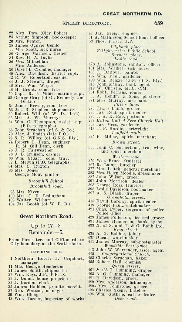 (669) Towns > Aberdeen > 18581912 Post Office Aberdeen directory