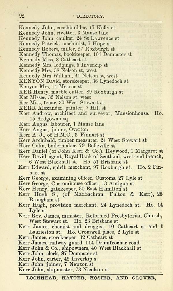 (126) - Towns > Greenock > 1847-1912 - Post-office Greenock directory ...