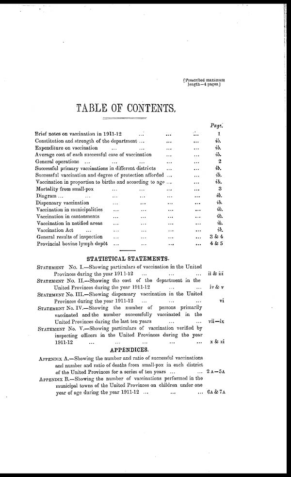 (5) Table of contents - 