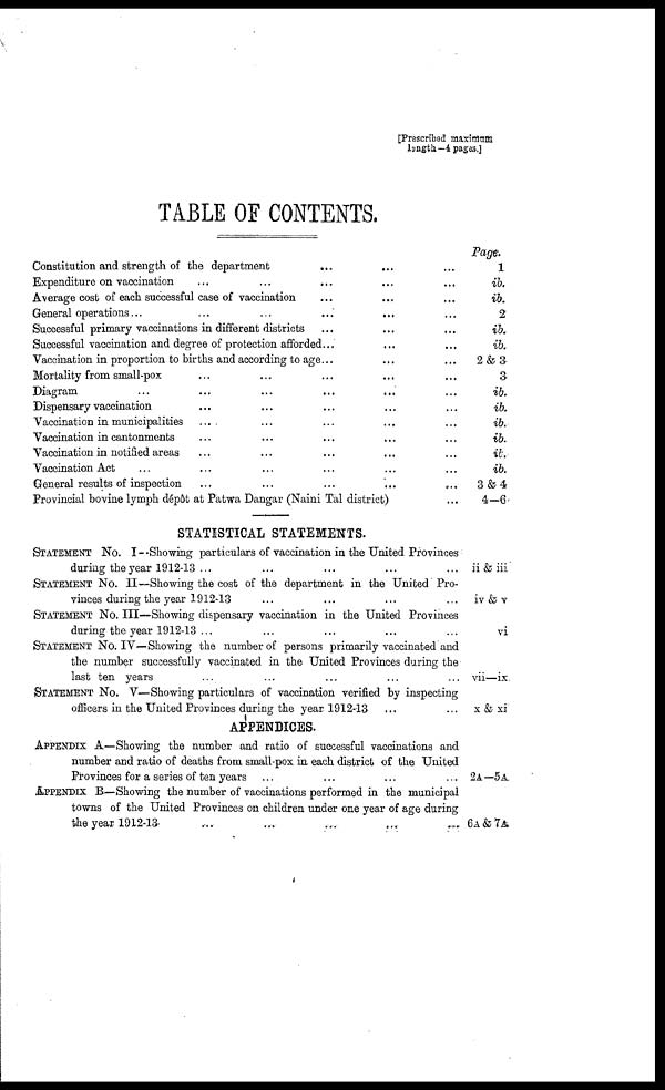 (5) Table of contents - 