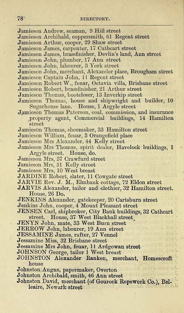 (100) Towns > Greenock > 18471912 Postoffice Greenock directory