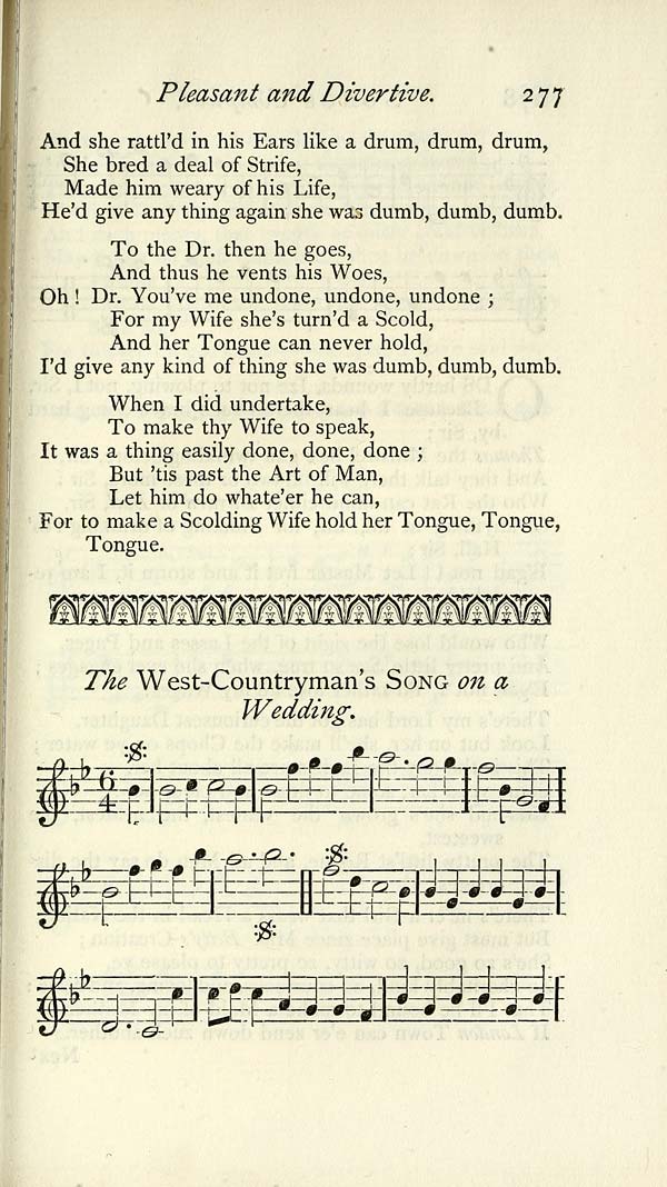 (289) Page 277 - West-countryman's song on a wedding