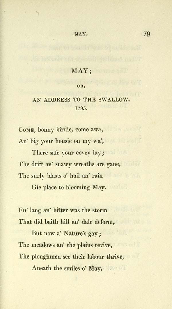 (115) Page 79 - May; or, An address to the swallow. 1795