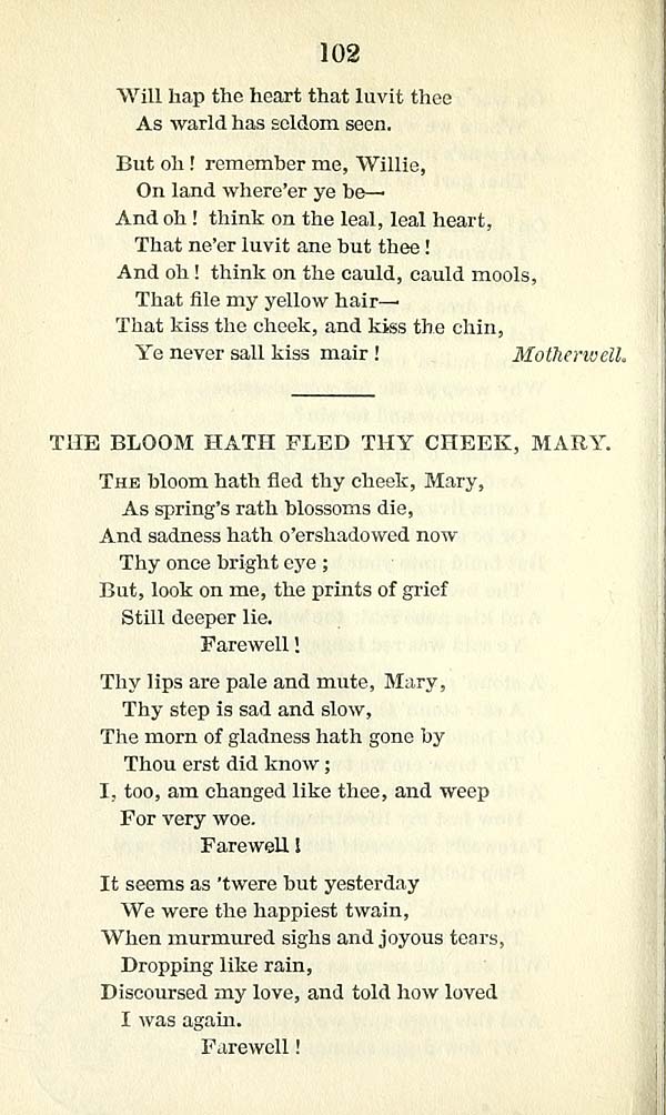 (106) Page 102 - Bloom hath fled thy cheek, Mary