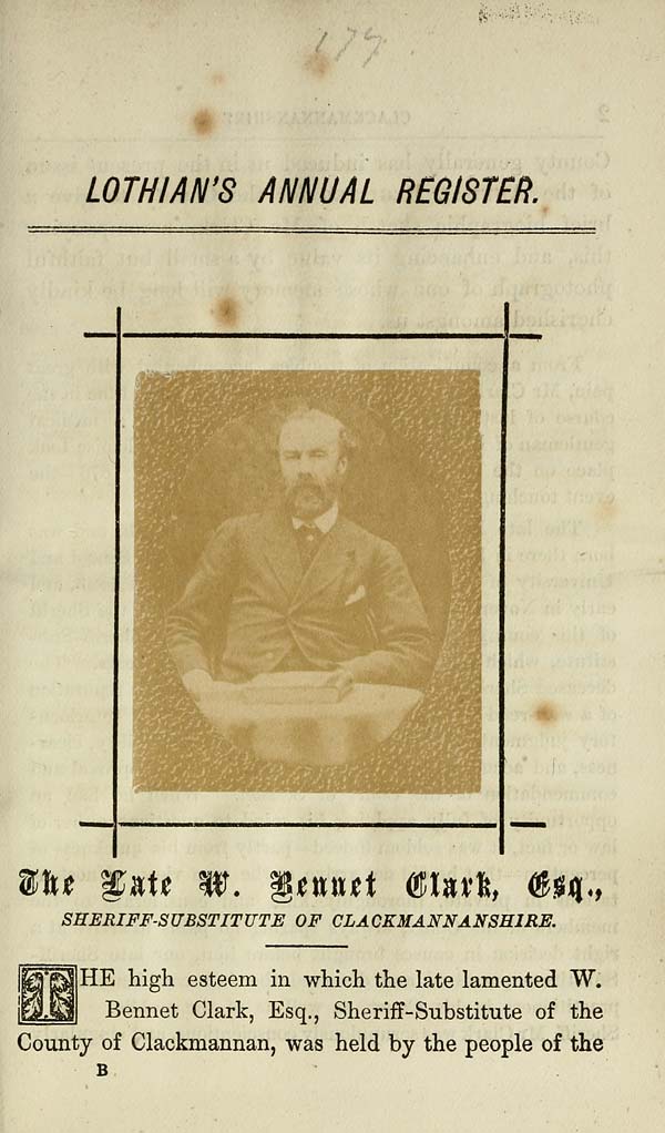 (33) Counties > Clackmannanshire > 18771887 Lothian's annual