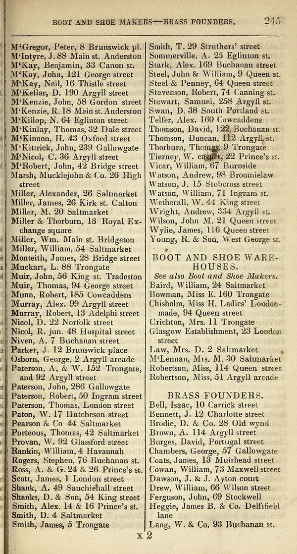 253 Towns Glasgow 1828 1912 Post Office annual Glasgow