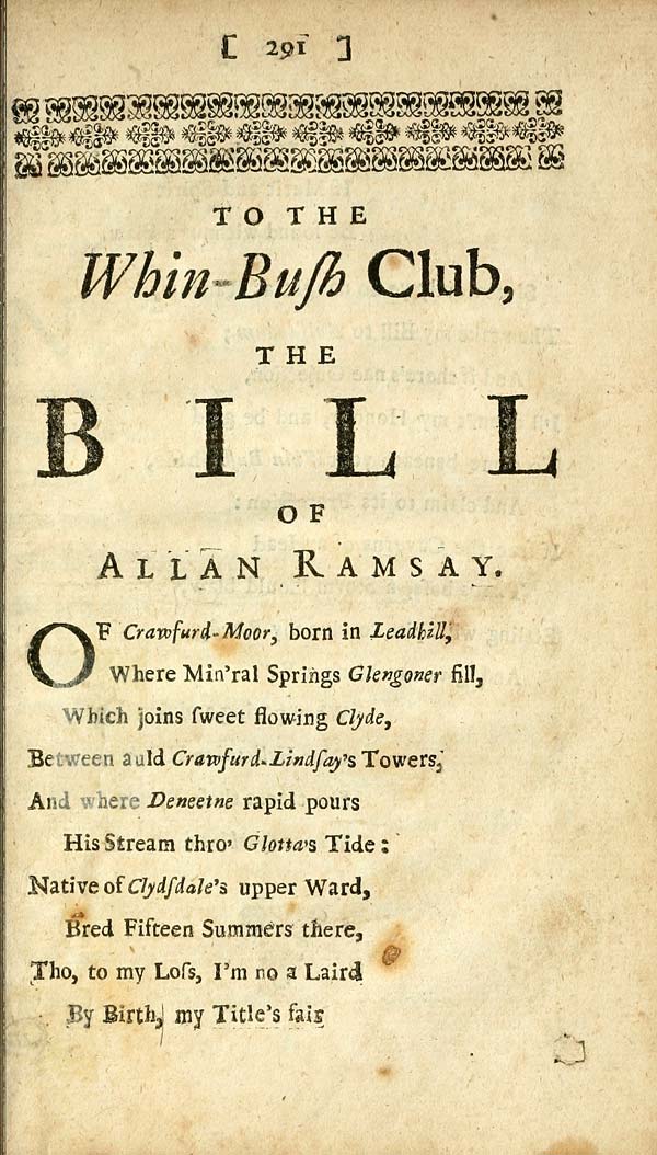 (299) Page 291 - To the Whin-bush Club, the bill of Allan Ramsay