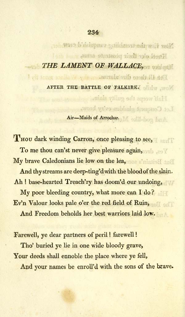 (242) Page 234 - Lament of Wallace, after the Battle of Falkirk