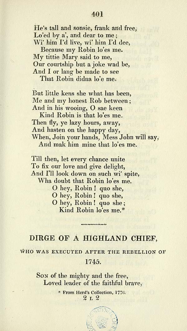 (101) Page 401 - Dirge of a Highland chief