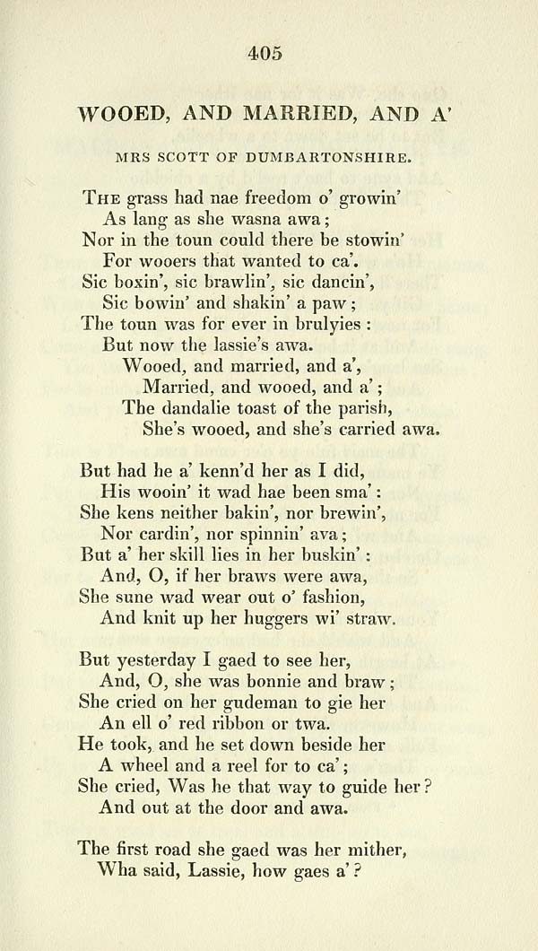 (105) Page 405 - Wooed, and married, and a'