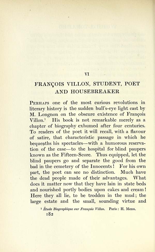(198) Page 182 - VI. Francois Villon, student, poet, and housebereaker