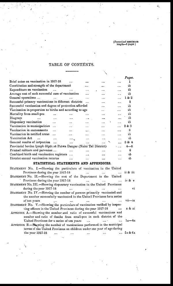 (5) Table of contents - 