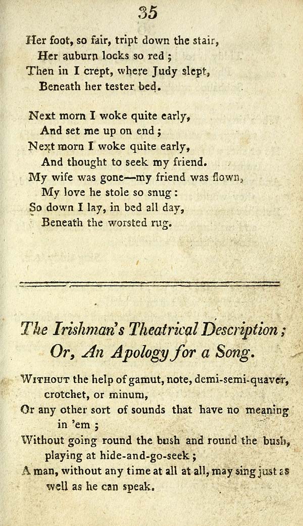 (35) Page 35 - Irishman's theatrical description; or, an apology for a song