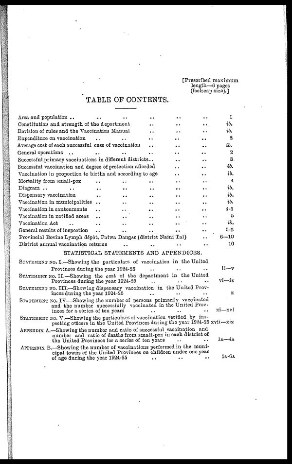 (9) Table of contents - 