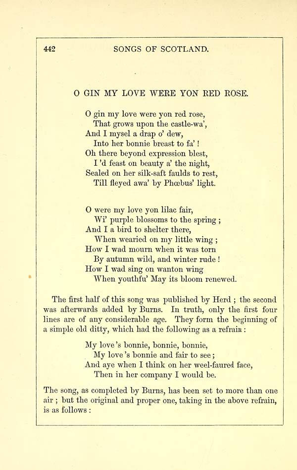 (446) Page 442 - O gin my love were yon red rose