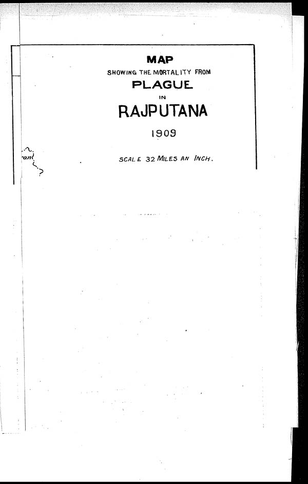 (19) Foldout closed - Map showing the mortality from plague in Rajputana 1909